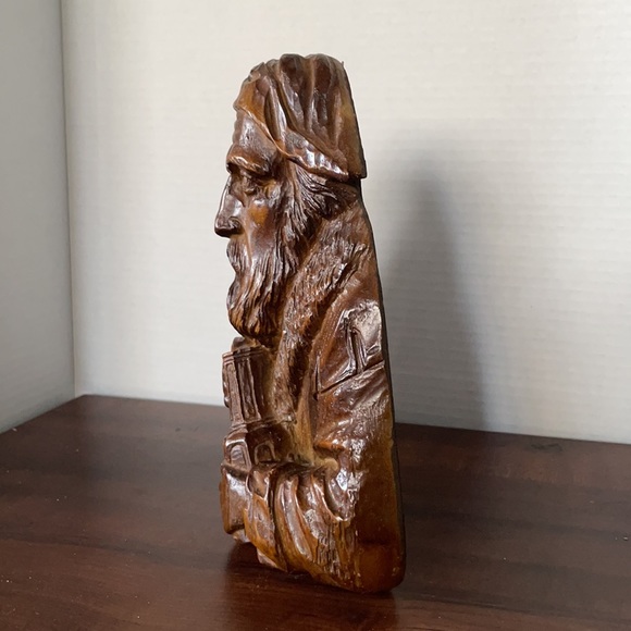 Vintage Wall Plaque 3-D Woodgrain Man Sailor Trapper  Bar Man Cave Decor - Picture 4 of 5